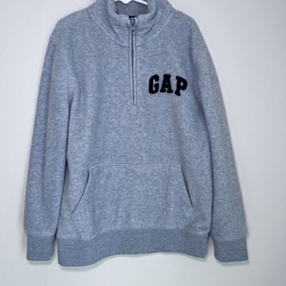 Gap Kids - Boys 1/4 Quarter Zip Fleece Pullover Sweatshirt - Gray‎ - Size Medium